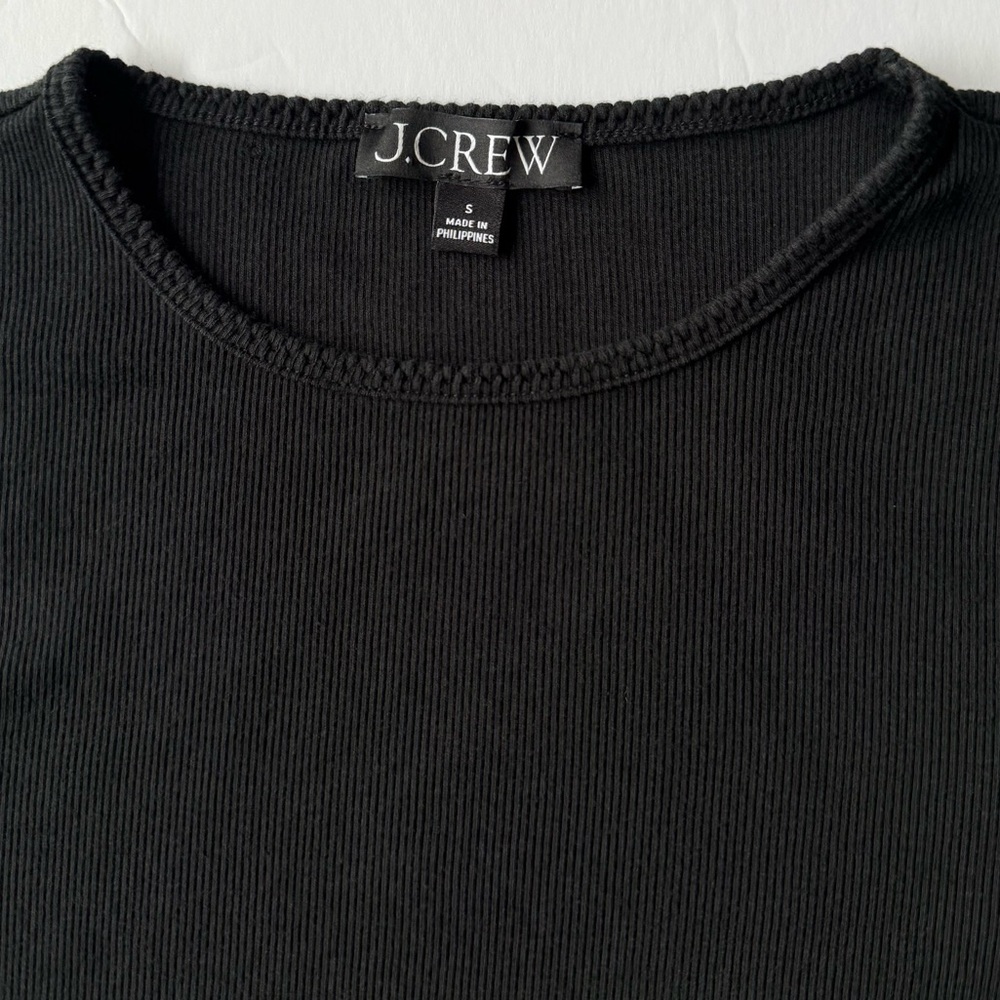 J. Crew Fine Rib Short-Sleeve T-Shirt Black Size S - Picture 3 of 9